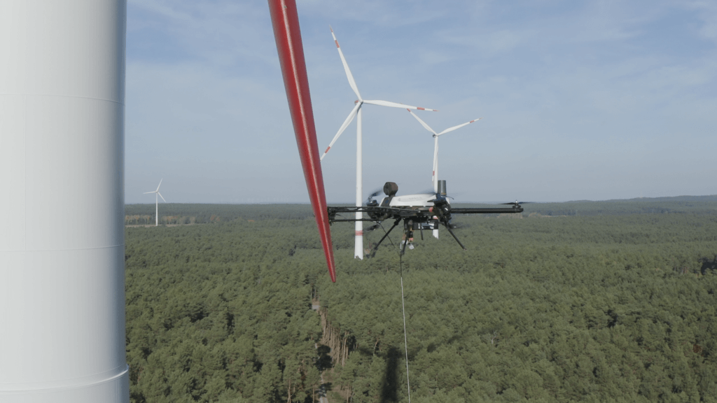 Wind turbine inspection with Voliro drone