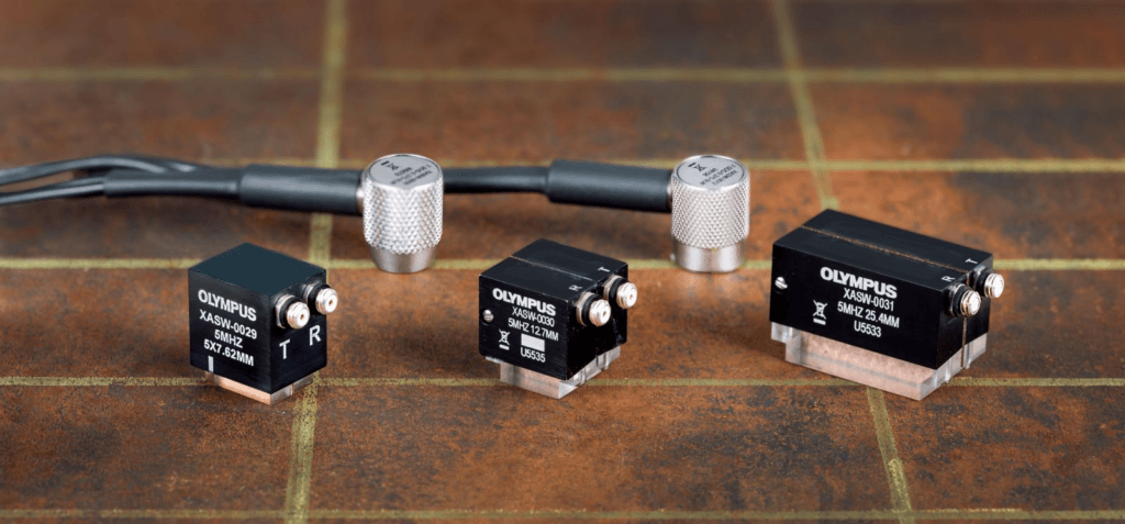 Olympus DC series (DC1–DC5) dual element transducers