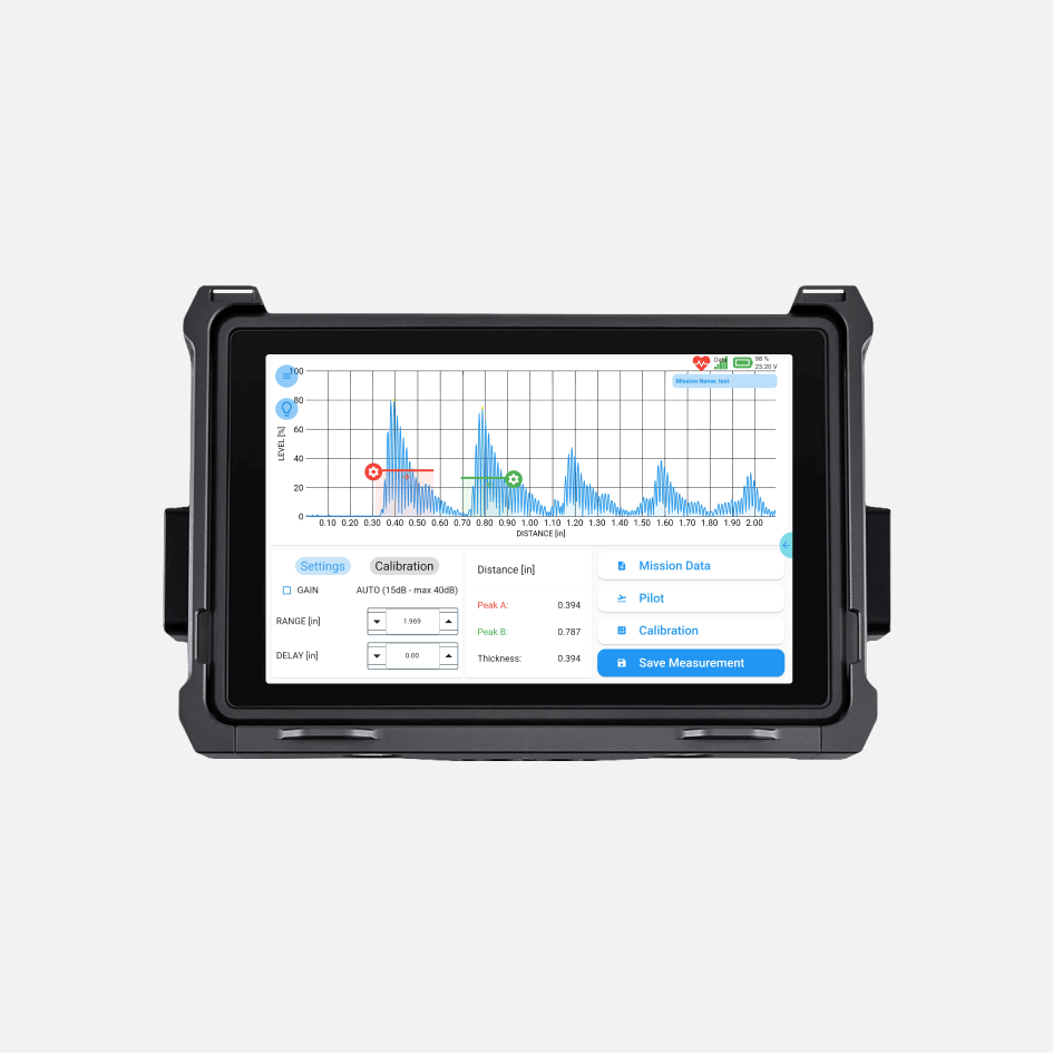 Voliro ultrasonic A-scan report