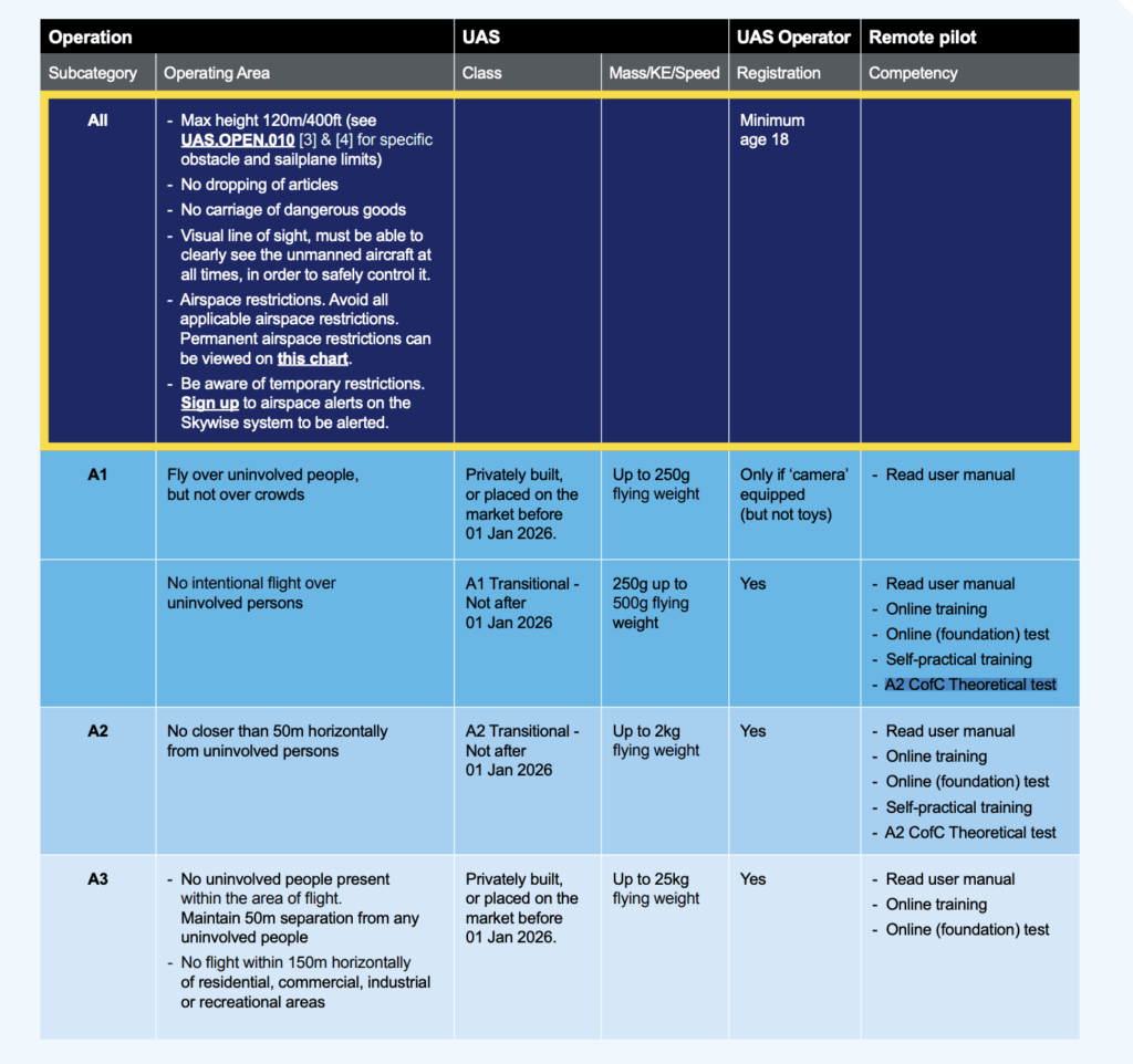 CAA pilot requirements